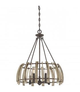 Suspension Wood Hollow Noire rustique 62