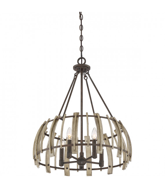 Suspension Wood Hollow Noire rustique 62,5 Cm
