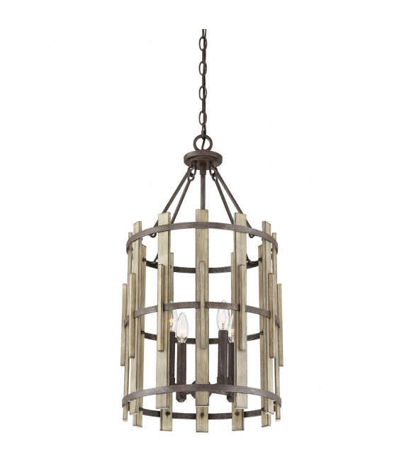 Suspension Wood Hollow Noire rustique 71 Cm