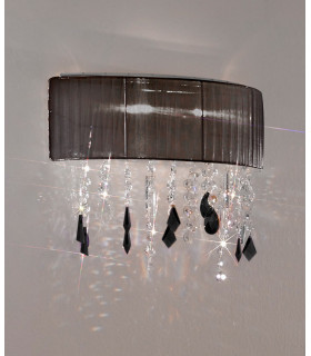 Design wall lamp Paralume Sparkling chrome 2 bulbs 36cm