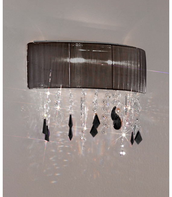 Design wall lamp Paralume Sparkling chrome 2 bulbs 36cm
