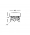 Design wall lamp Paralume Sparkling chrome 2 bulbs 36cm