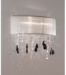 Aplique de diseño Paralume Cromo brillante 2 bombillas 36cm