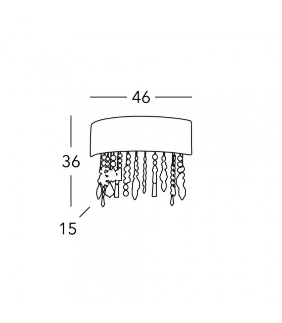 Applique design Paralume Chrome scintillant 2 ampoules 36cm