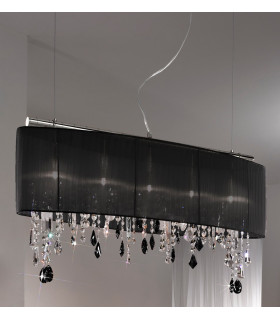 Paralume colgante cromo brillante 5 bombillas 50cm