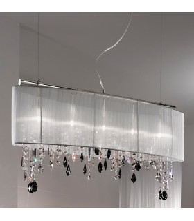 Paralume hanging chrome shimmering 5 bulbs 50cm