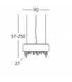 Suspension Paralume Chrome scintillant 5 ampoules 50cm