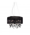 Suspension Paralume Chrome scintillant 6 ampoules 50cm