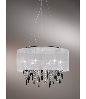 Paralume hanging chrome shimmering 6 bulbs 50cm