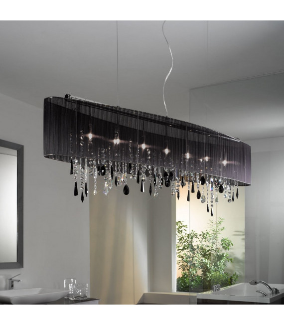 Paralume Pendelleuchte Chrom schimmernd 7 flammig 50cm