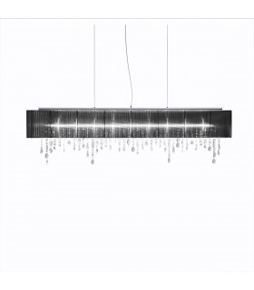 Suspension Paralume Chrome 9 ampoules 50cm