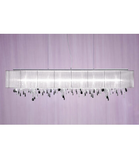 Paralume appeso cromato scintillante 9 lampadine 50cm