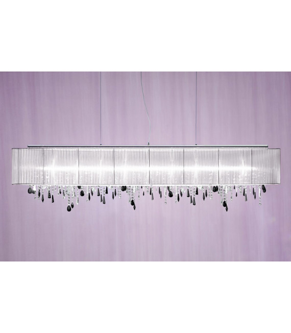 Paralume appeso cromato scintillante 9 lampadine 50cm