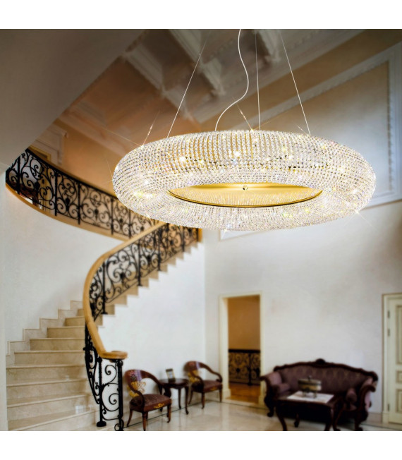 Suspension Carla 24 carats d'or 15 ampoules 32cm