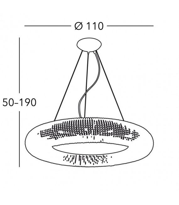 Suspension Carla 24 carats d'or 15 ampoules 32cm