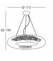 Suspension Carla 24 carats d'or 15 ampoules 32cm