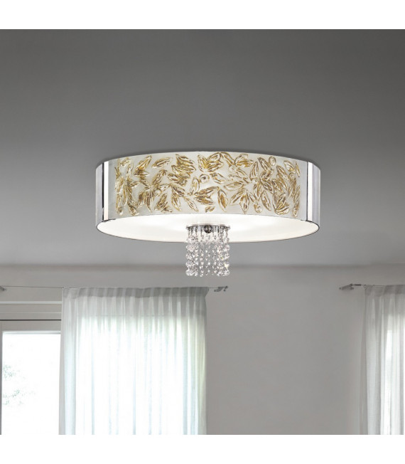 Plafonnier Emozione Chrome 6 ampoules 38cm