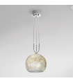 Luna Chrome pendant lamp 2 bulbs 200cm
