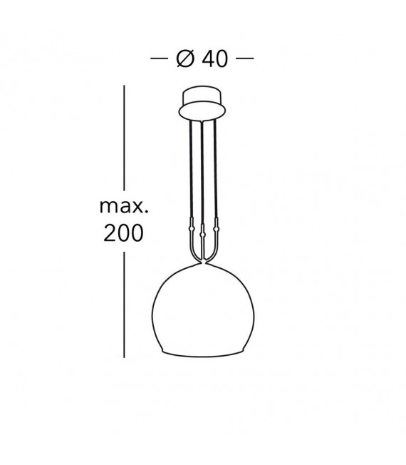 Luna Chrome pendant lamp 2 bulbs 200cm