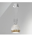 Luna Chrome pendant lamp 2 bulbs 200cm