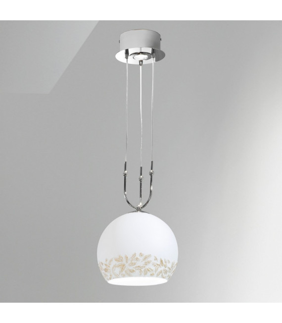 Lampada a sospensione Luna Chrome 2 lampadine 200cm