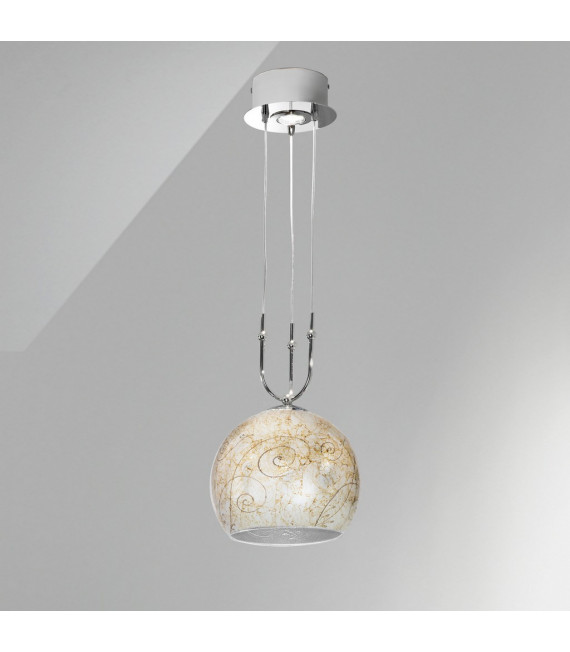Luna Chrom Pendelleuchte 2 Birnen 200cm