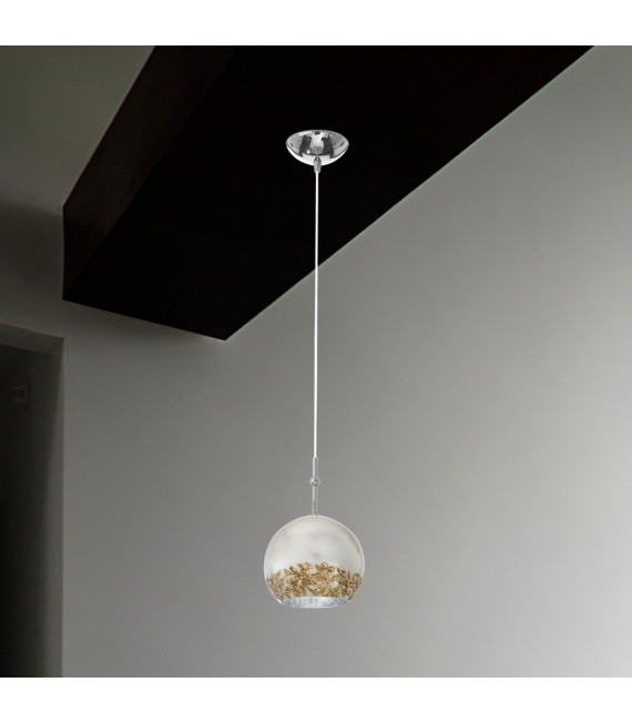 Luna Chrom Pendelleuchte 1 Glühbirne 200cm