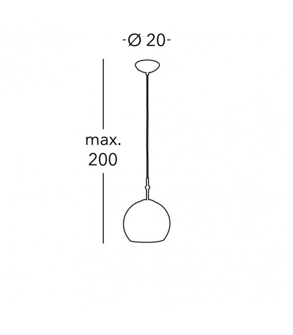 Luna Chrom Pendelleuchte 1 Glühbirne 200cm