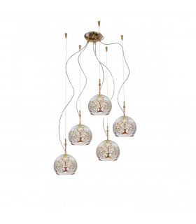 Luna pendant lamp 24 carats gold 5 bulbs 200cm