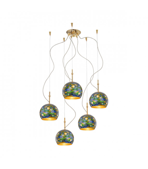Suspension Luna 24 carats d'or 5 ampoules 200cm