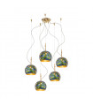 Luna pendant lamp 24 carats gold 5 bulbs 200cm