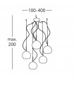 Suspension Luna 24 carats d'or 5 ampoules 200cm