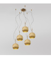 Luna pendant lamp 24 carats gold 5 bulbs 200cm