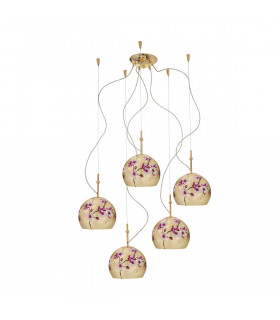 Suspension Luna 24 carats d'or 5 ampoules 200cm
