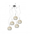 Suspension Luna Chrome 5 ampoules 200cm