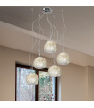 Luna Chrome pendant light 5 bulbs 200cm