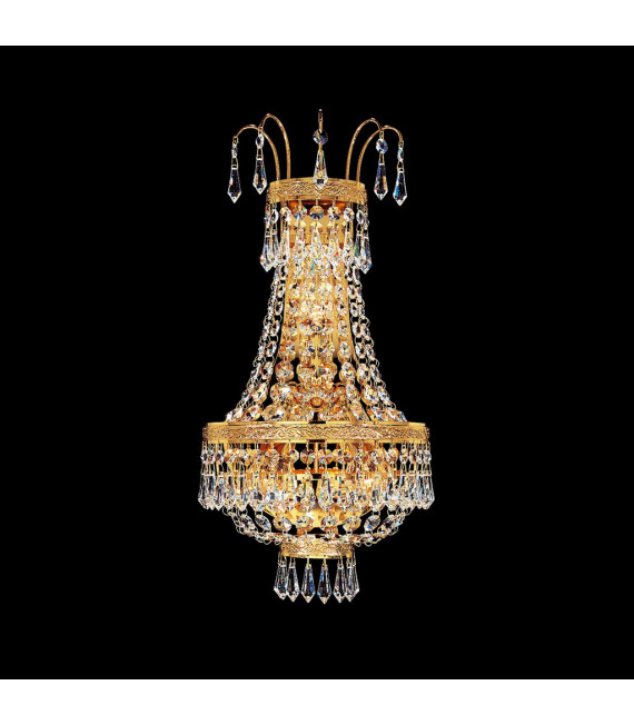 Empire design wall lamp 24 carats gold 3 bulbs 40cm