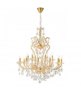 Candeliere senza paralumi Versailles Oro 24 carati 18 lampadine 113cm