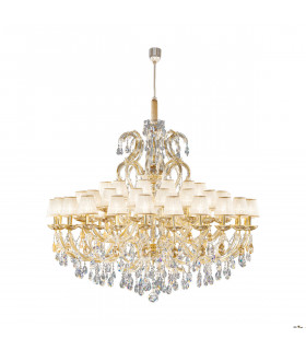 Suspension abats jours Versailles 24 carats d'or 54 ampoules 140cm