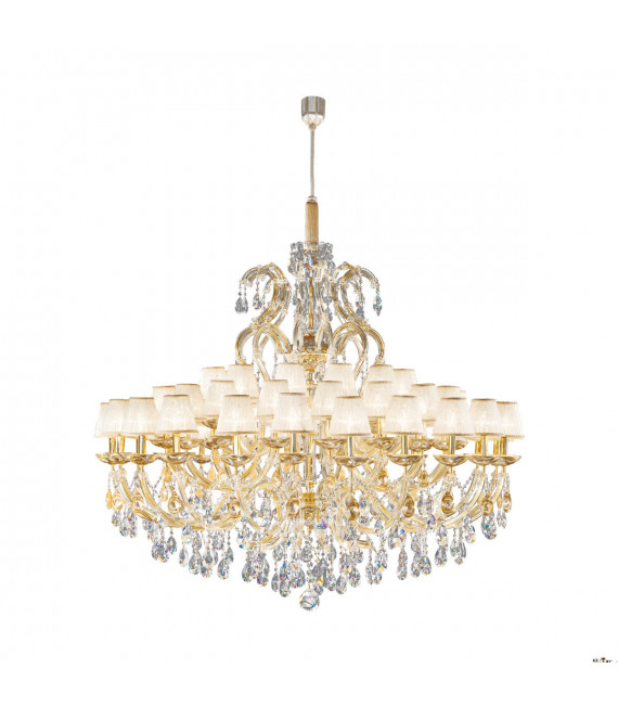 Suspension abats jours Versailles 24 carats d'or 54 ampoules 140cm