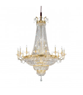 Grand Chandelier Empire 24 carats d'or 48 ampoules 180cm