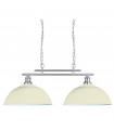 Suspension Fusion Acier doux Argent satiné,crème 2 ampoules 31cm