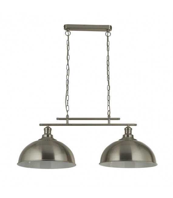 Fusion pendant Mild steel Satin silver 2 bulbs 31cm