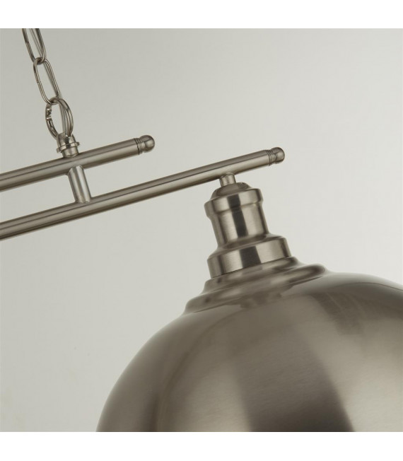 Colgante Fusion Acero dulce Plata satinada 2 bombillas 31cm