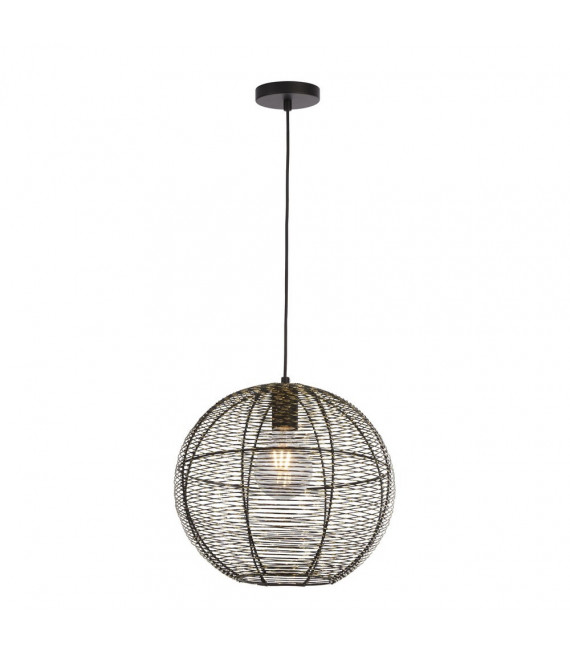 Colgante Weave Aluminio Negro 1 bombilla 34cm