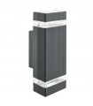 Applique de jardin Sheffield Verre,moulage Aluminium Noir mat 2 ampoules 23,5cm
