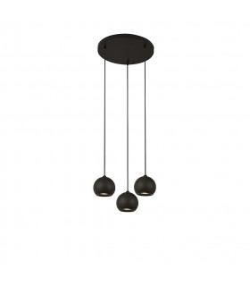 Lámpara Colgante Eindhoven 3 Luces Acero Dulce Negro