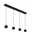 Suspension Eindhoven Acier doux Noir 4 ampoules 11cm