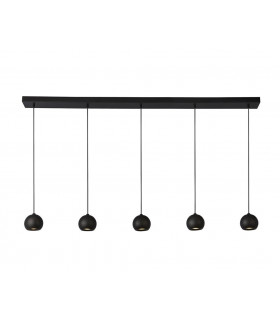 Colgante Eindhoven Acero dulce Negro 5 bombillas 11cm