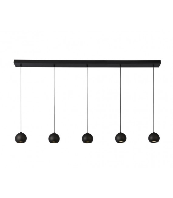 Colgante Eindhoven Acero dulce Negro 5 bombillas 11cm
